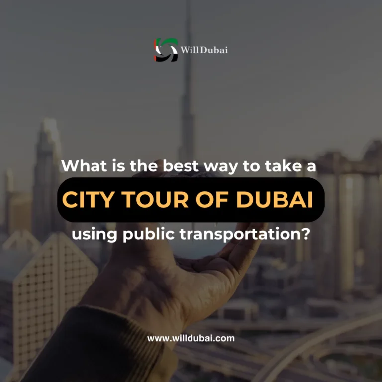 What is the best way to take a city tour of Dubai using public transportation?